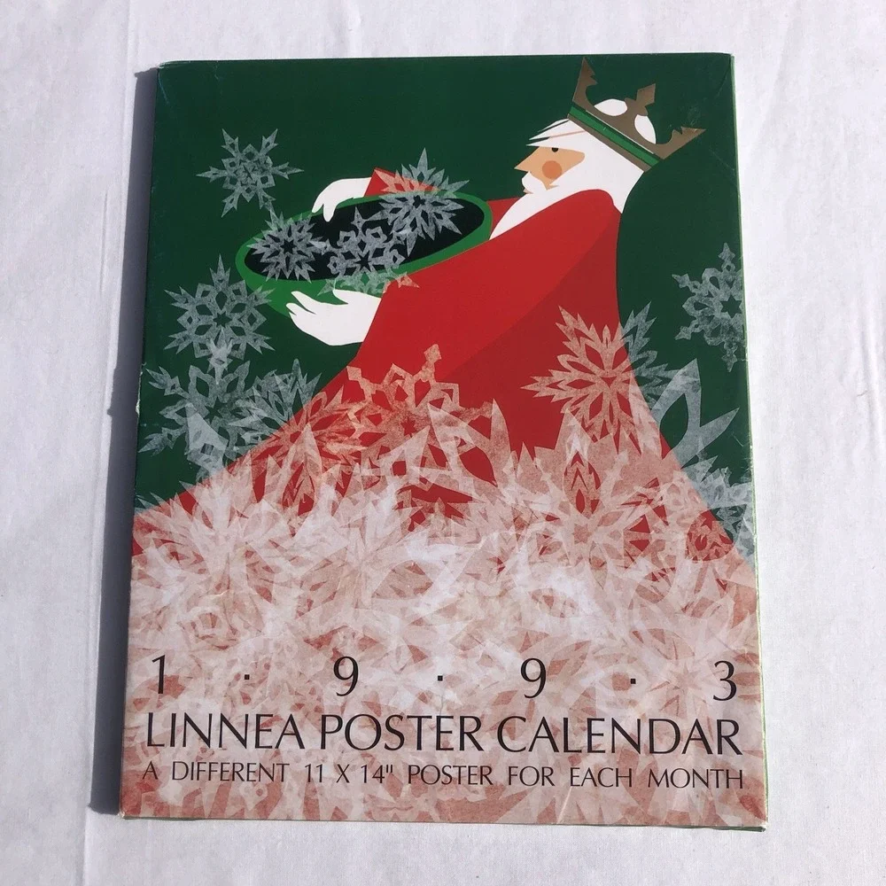 LINNEA POSTER CALENDAR for year 1993 - Complete Can Be Reused 2027 2038 2049